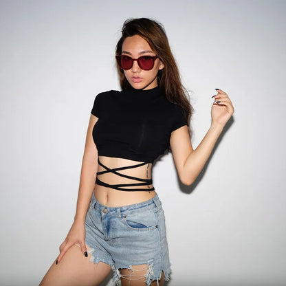 Criss Cross Lace Up Top