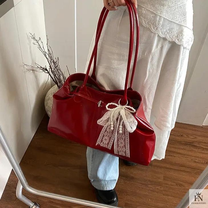 Lace Bow Large Tote Bags - Fashionnsio