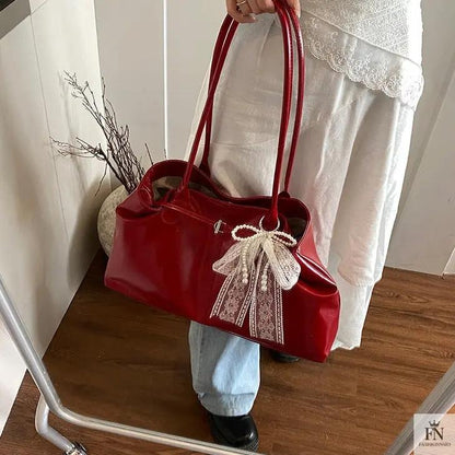 Lace Bow Large Tote Bags - Fashionnsio