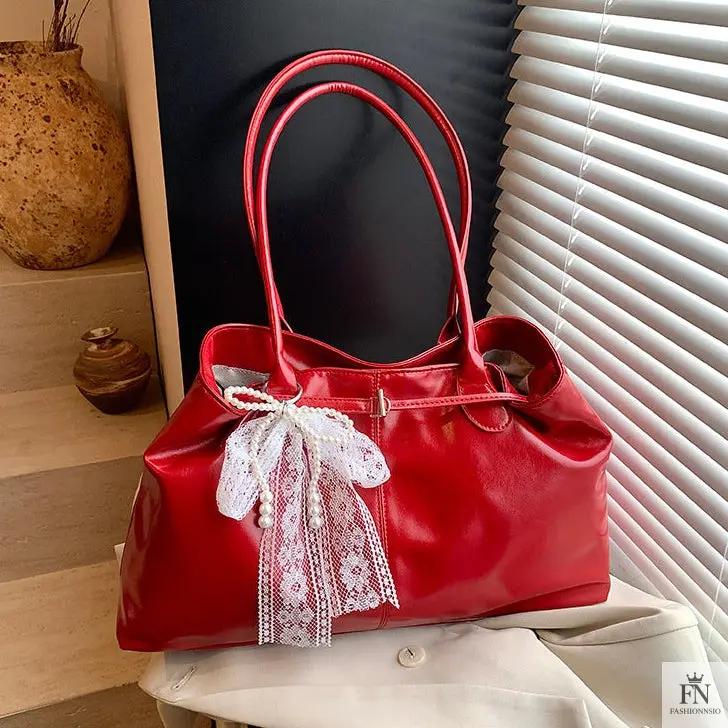 Lace Bow Large Tote Bags - Fashionnsio