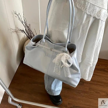 Lace Bow Large Tote Bags - Fashionnsio