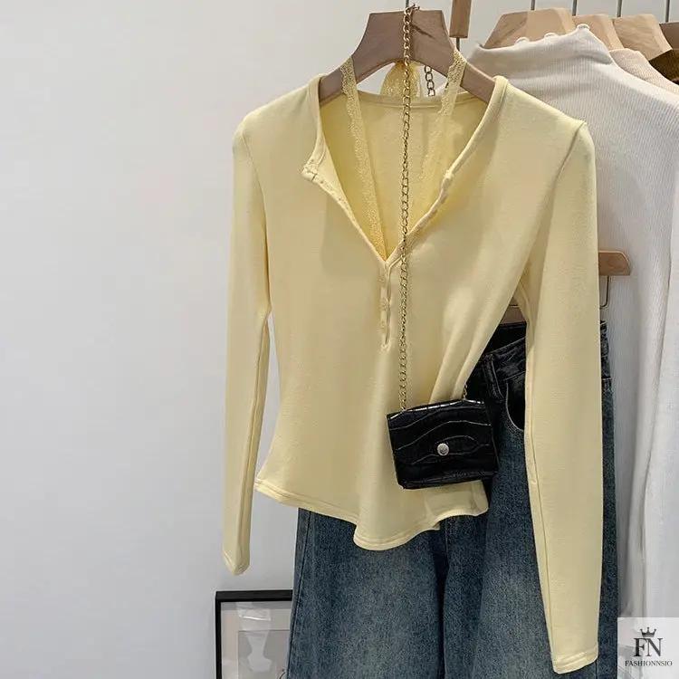 Lace Button Halter Tops - Fashionnsio