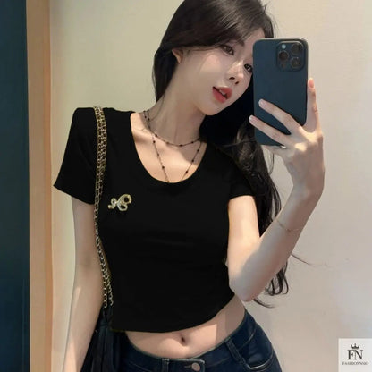 Lace Mesh Crop Tops - Fashionnsio