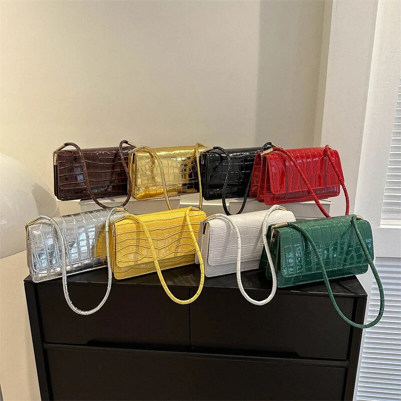 Glossy Pattern Shoulder Bags