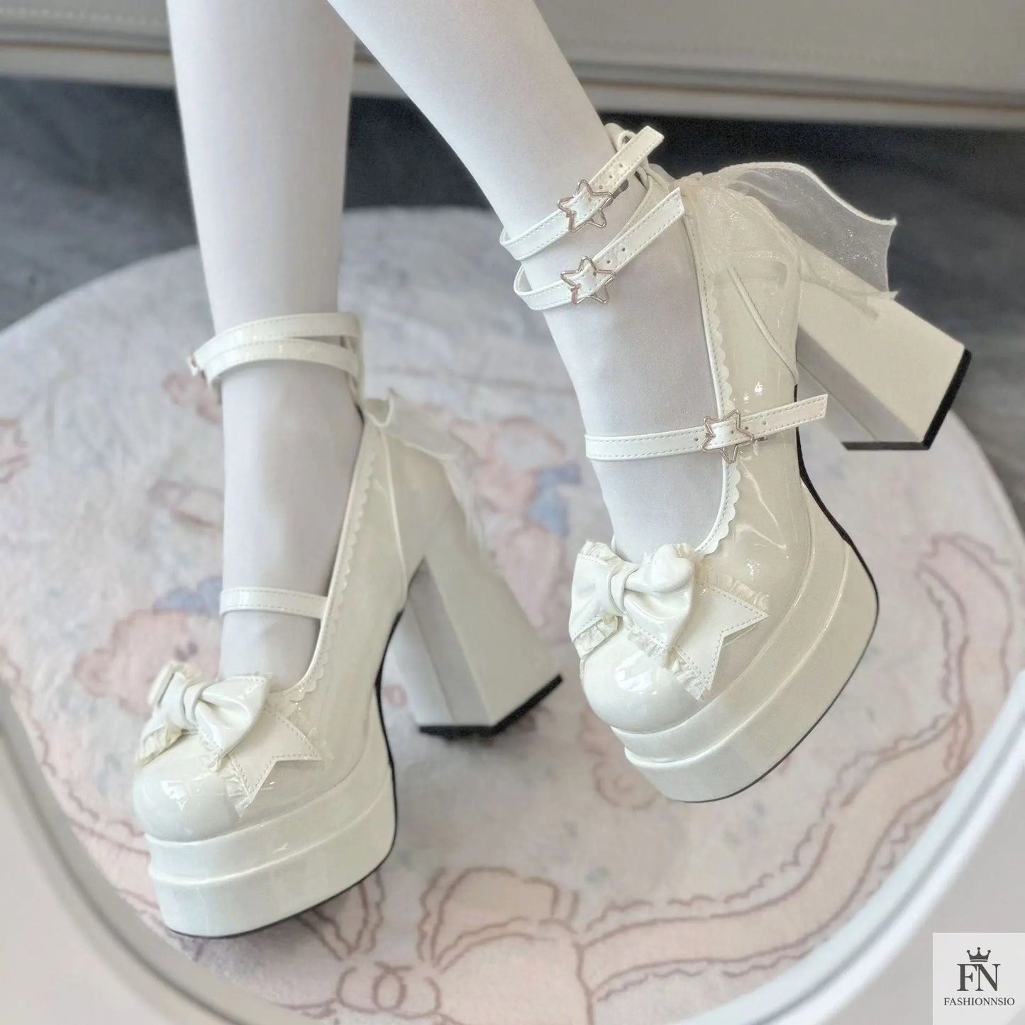 Mary Jane Cute Bow Block Heels - Fashionnsio