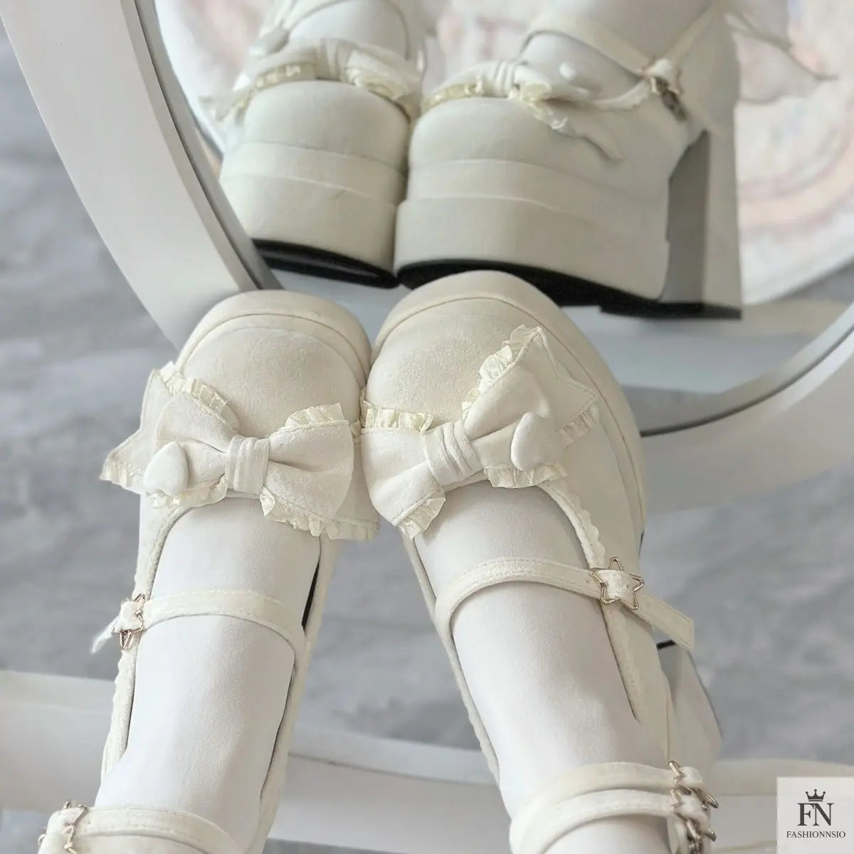 Mary Jane Cute Bow Block Heels - Fashionnsio