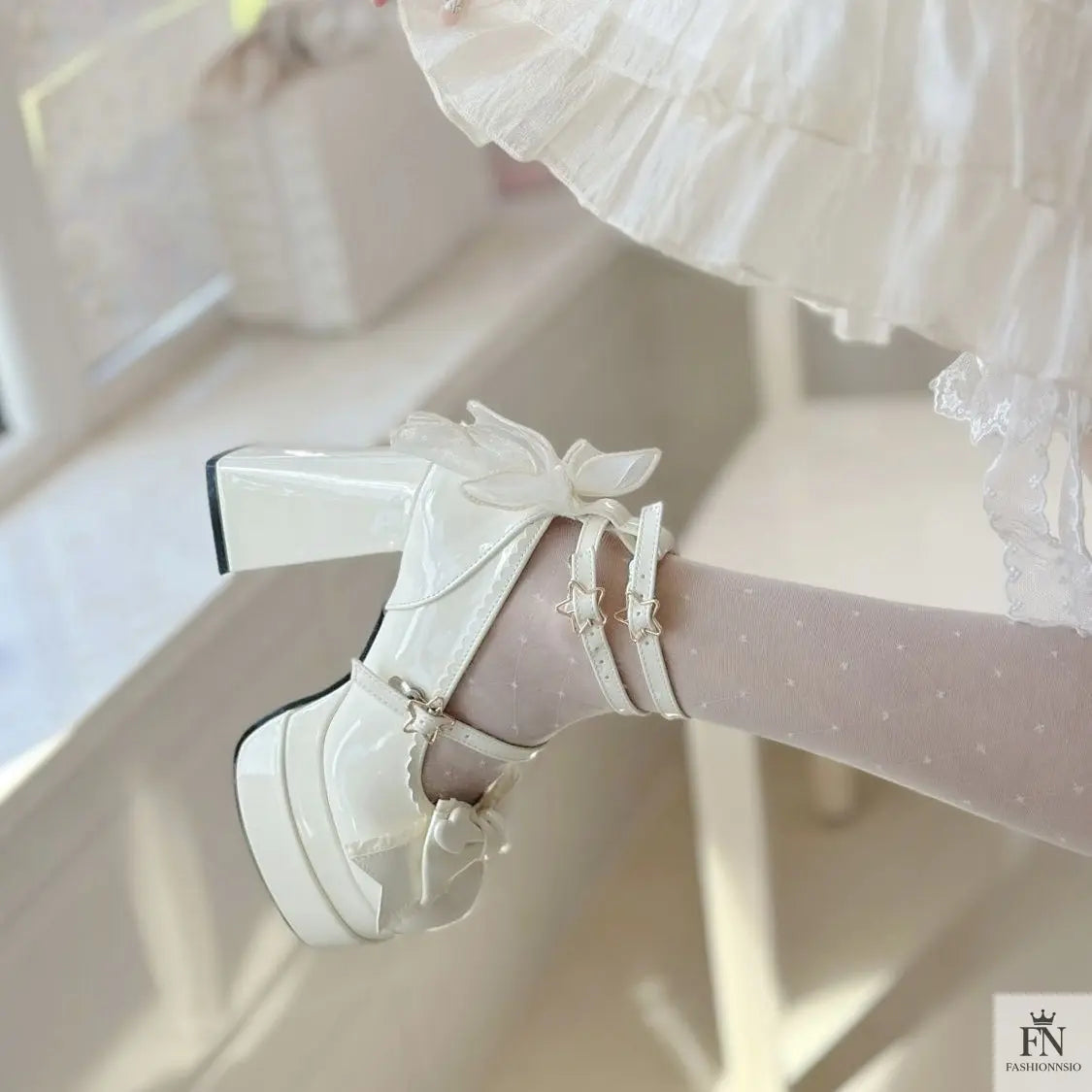 Mary Jane Cute Bow Block Heels - Fashionnsio