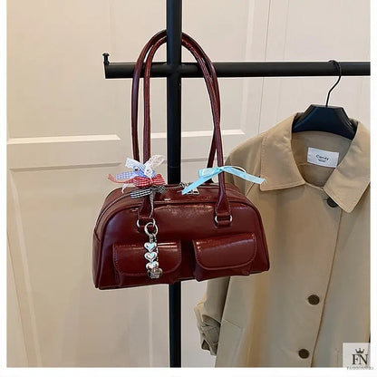 Multi Bows Heart Pillow Shoulder Bag - Fashionnsio