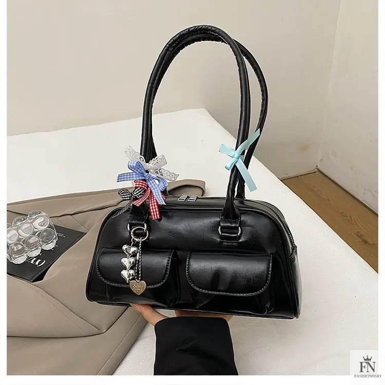 Multi Bows Heart Pillow Shoulder Bag - Fashionnsio