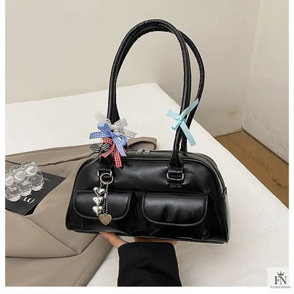 Multi Bows Heart Pillow Shoulder Bag - Fashionnsio