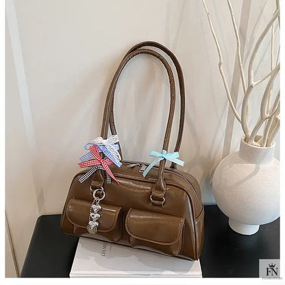 Multi Bows Heart Pillow Shoulder Bag - Fashionnsio