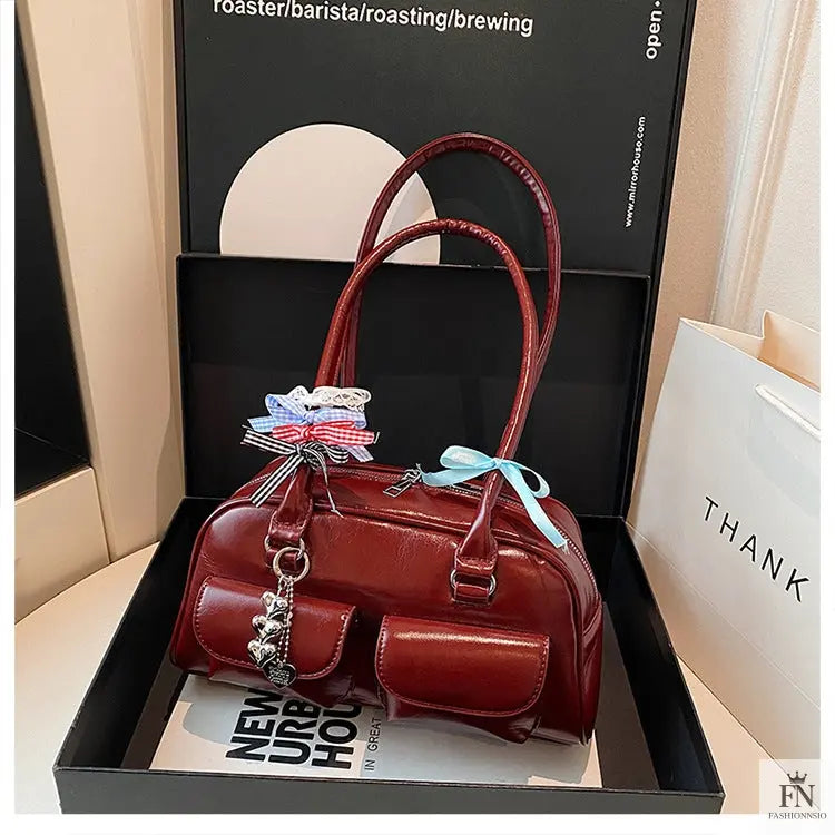 Multi Bows Heart Pillow Shoulder Bag - Fashionnsio