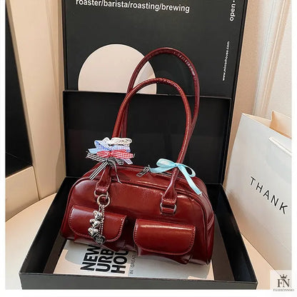 Multi Bows Heart Pillow Shoulder Bag - Fashionnsio