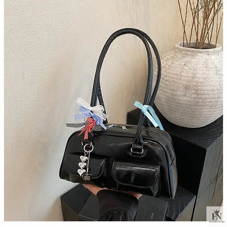 Multi Bows Heart Pillow Shoulder Bag - Fashionnsio