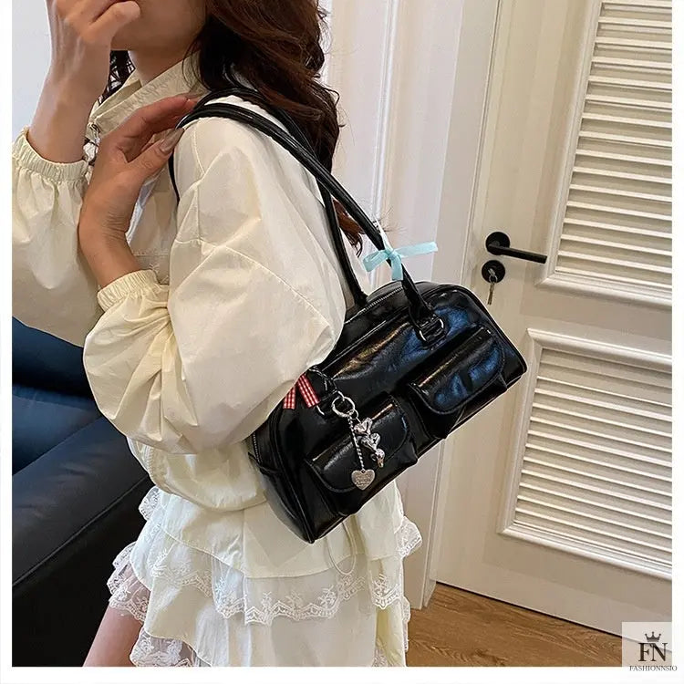 Multi Bows Heart Pillow Shoulder Bag - Fashionnsio