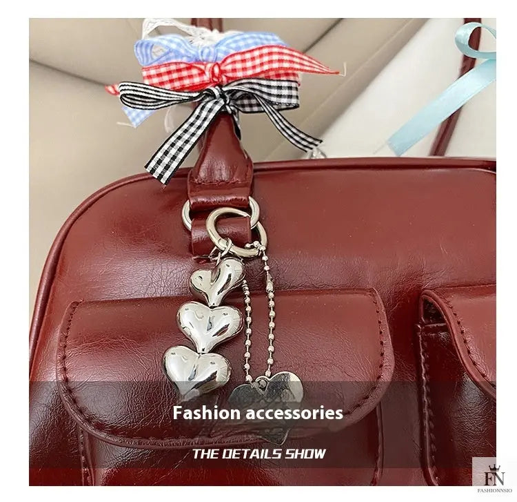 Multi Bows Heart Pillow Shoulder Bag - Fashionnsio