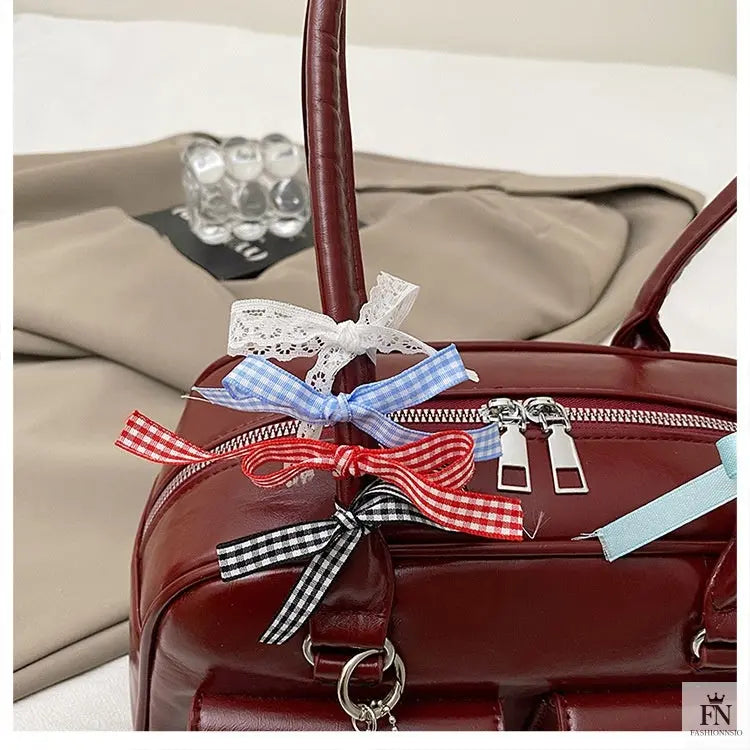 Multi Bows Heart Pillow Shoulder Bag - Fashionnsio