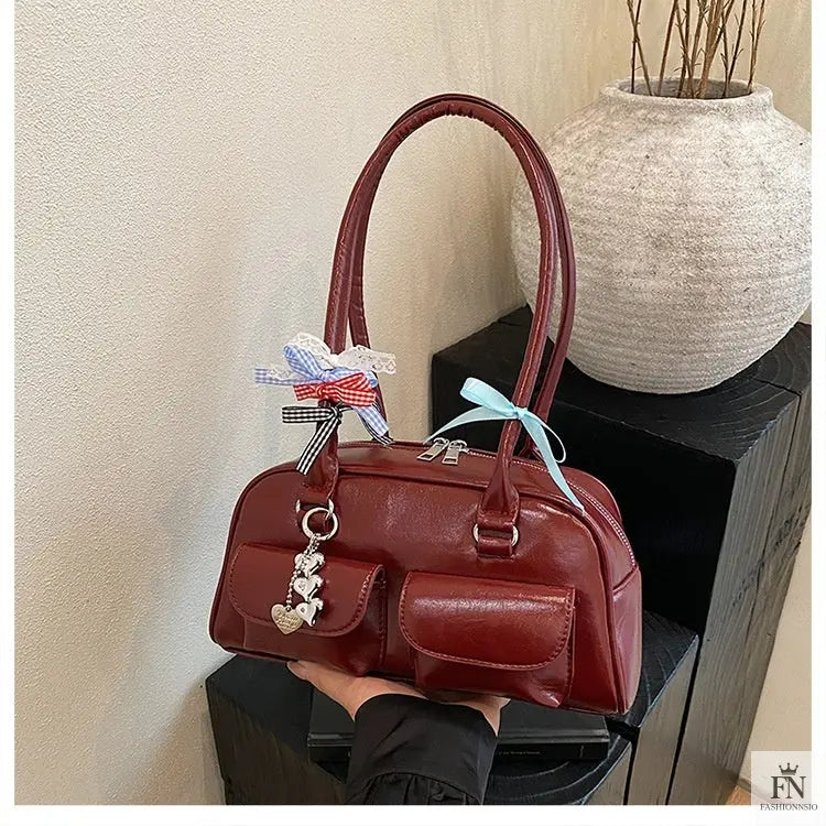 Multi Bows Heart Pillow Shoulder Bag - Fashionnsio