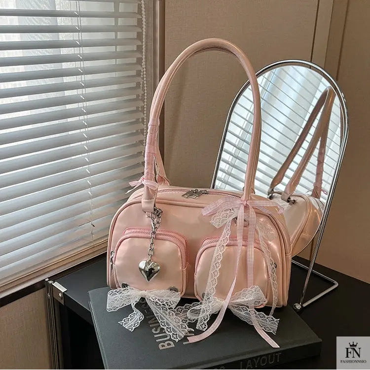 Multi Ribbon Bow Shoulder Bags - Bow Handbag - Fashionnsio