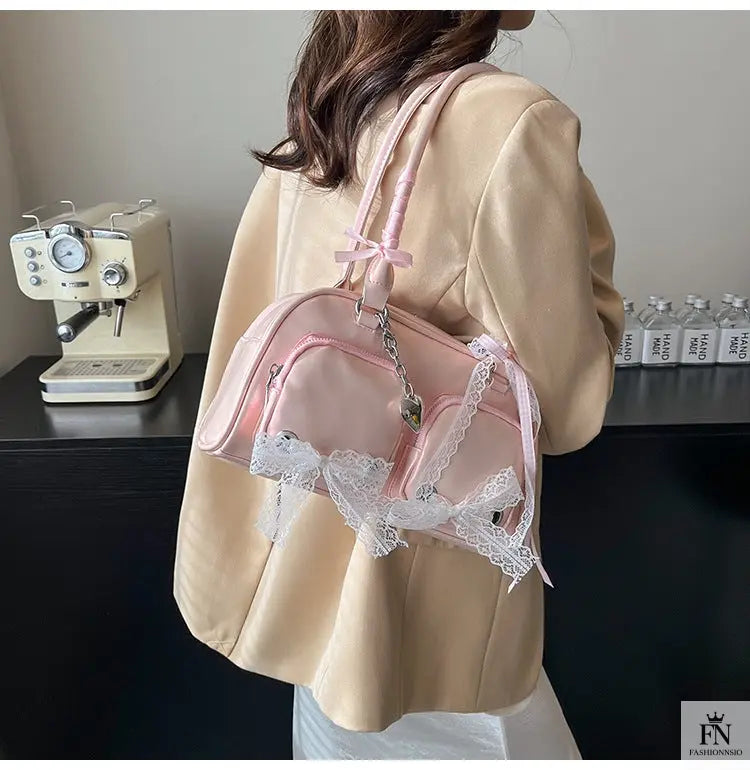 Multi Ribbon Bow Shoulder Bags - Bow Handbag - Fashionnsio