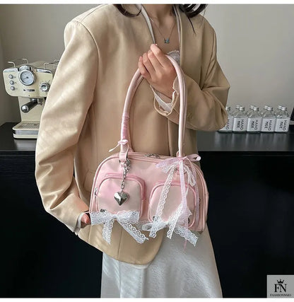 Multi Ribbon Bow Shoulder Bags - Bow Handbag - Fashionnsio
