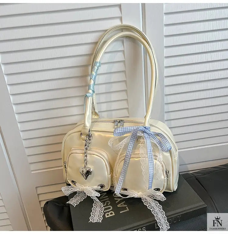 Multi Ribbon Bow Shoulder Bags - Bow Handbag - Fashionnsio