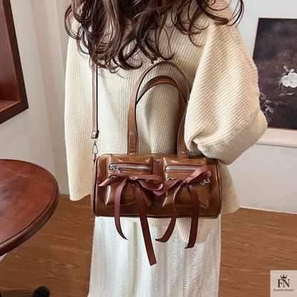 Multi-pocket Ribbon Bow Shoulder Bags - Fashionnsio