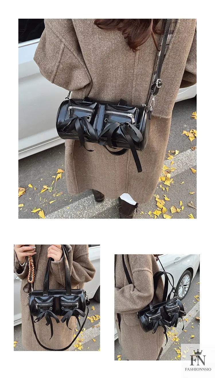 Multi-pocket Ribbon Bow Shoulder Bags - Fashionnsio