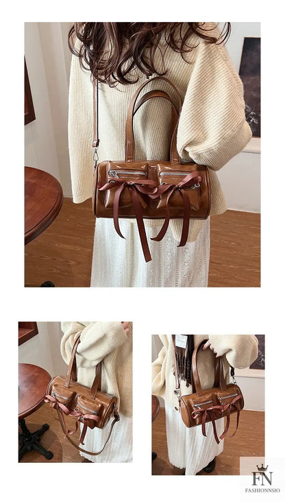 Multi-pocket Ribbon Bow Shoulder Bags - Fashionnsio