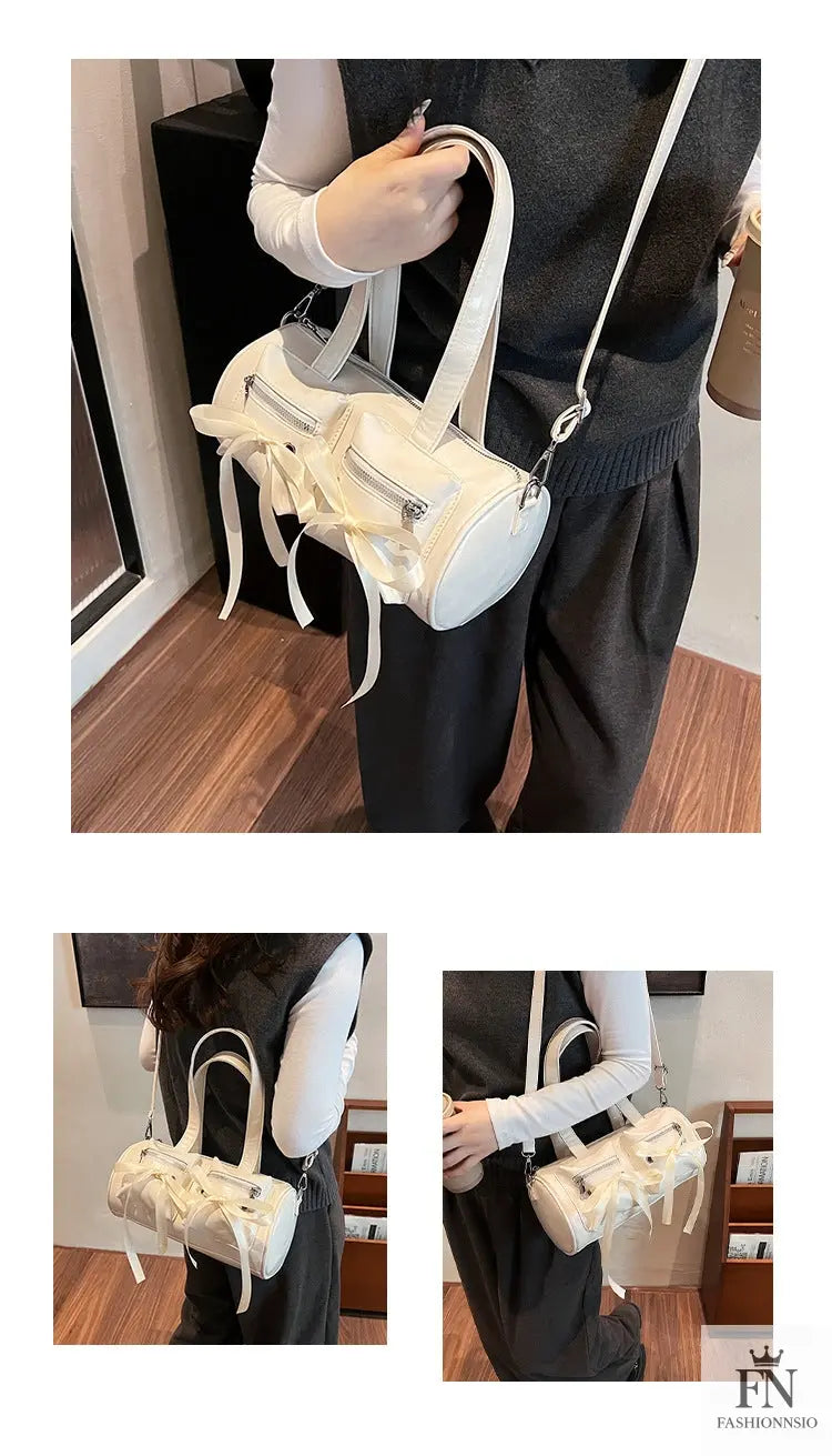 Multi-pocket Ribbon Bow Shoulder Bags - Fashionnsio