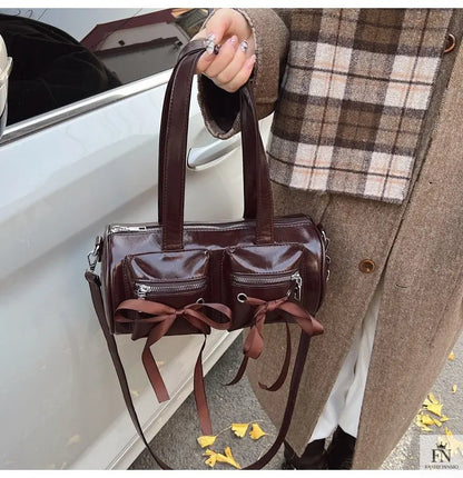 Multi-pocket Ribbon Bow Shoulder Bags - Fashionnsio