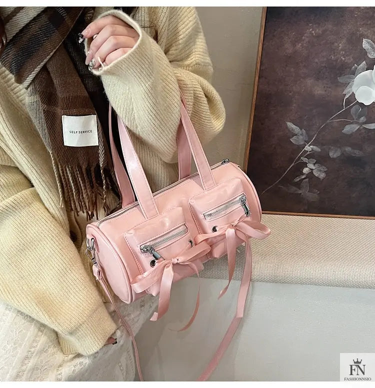Multi-pocket Ribbon Bow Shoulder Bags - Fashionnsio