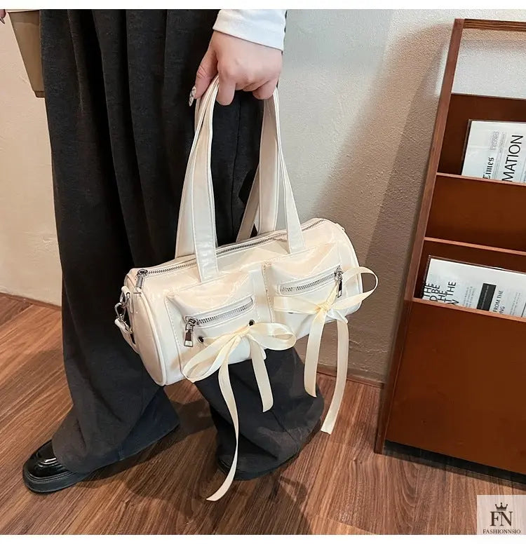 Multi-pocket Ribbon Bow Shoulder Bags - Fashionnsio