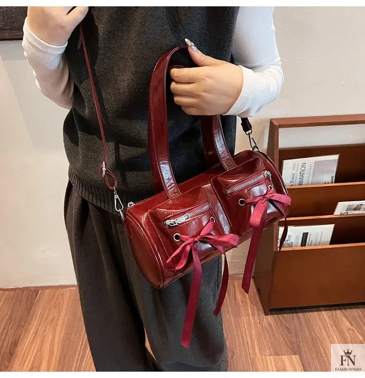 Multi-pocket Ribbon Bow Shoulder Bags - Fashionnsio