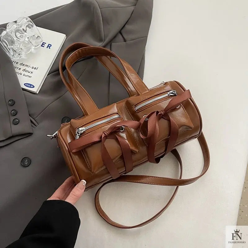 Multi-pocket Ribbon Bow Shoulder Bags - Fashionnsio