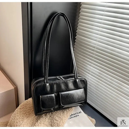 Multi-pocket Pillow Glossy Shoulder Bags - Fashionnsio