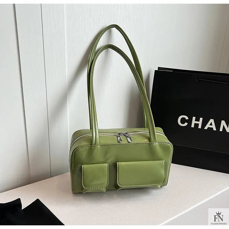 Multi-pocket Pillow Glossy Shoulder Bags - Fashionnsio