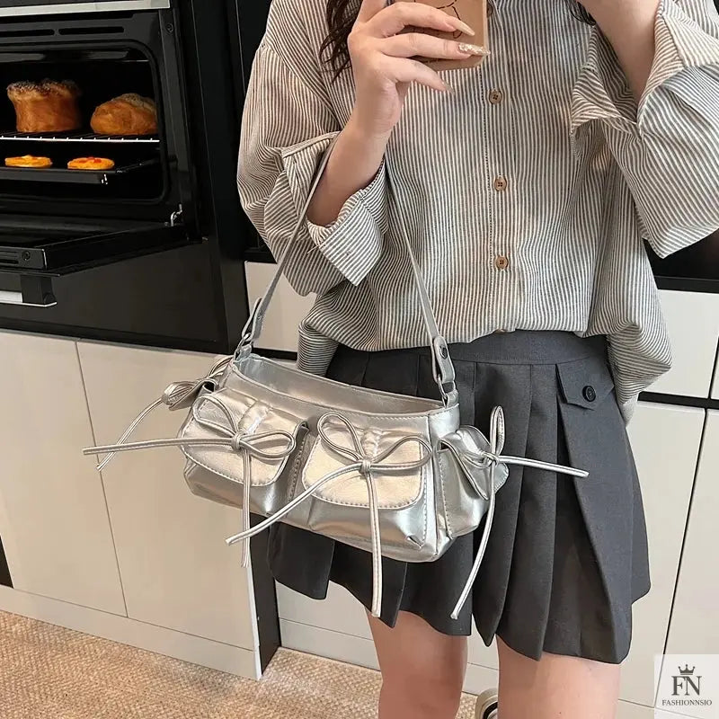 Multi-pocket Tassel Bow Bags - Fashionnsio