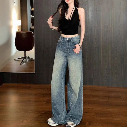 Y2K Loose Rhinestone Jeans - Fashionnsio
