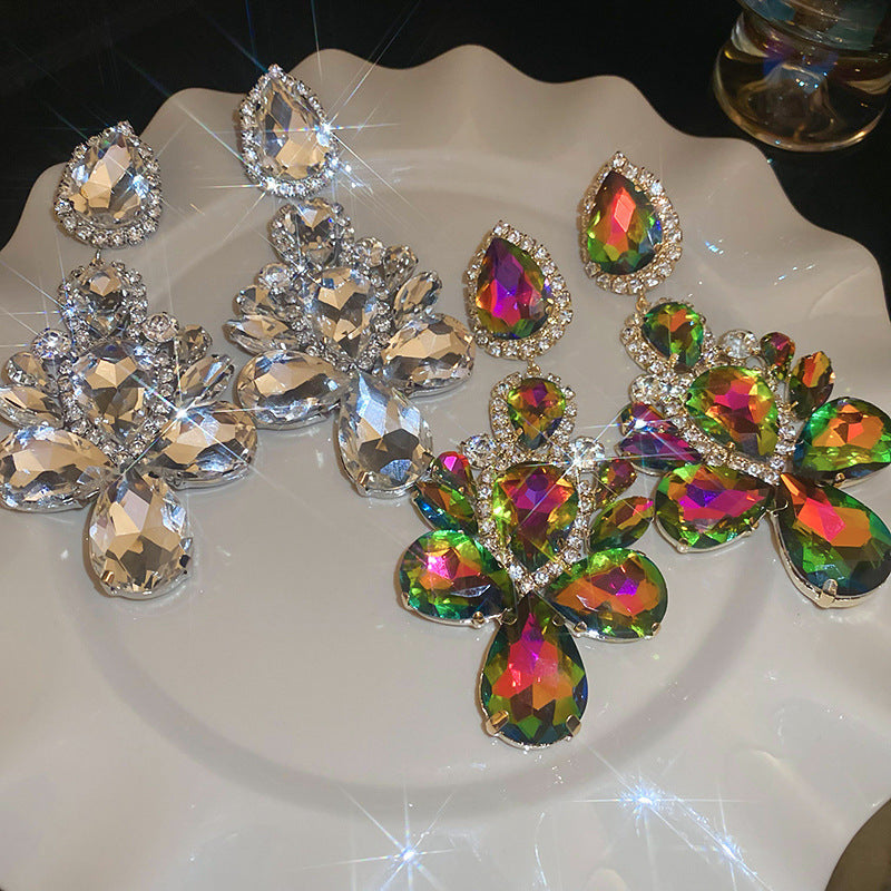 Teardrop Crystal Long Earrings - Fashionnsio