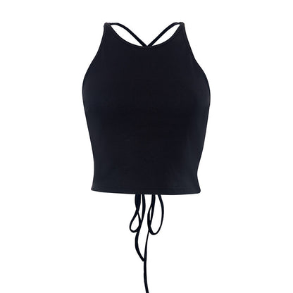 Lace Up Backless Tank Top