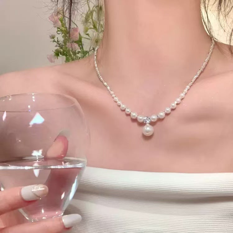 Diamond Pearl Necklace