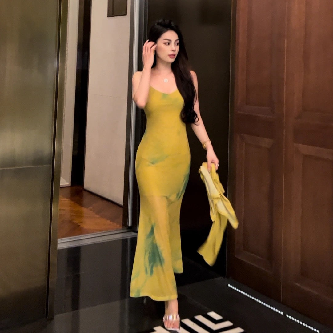 Long Bodycon Dress With Cardigan - Fashionnsio