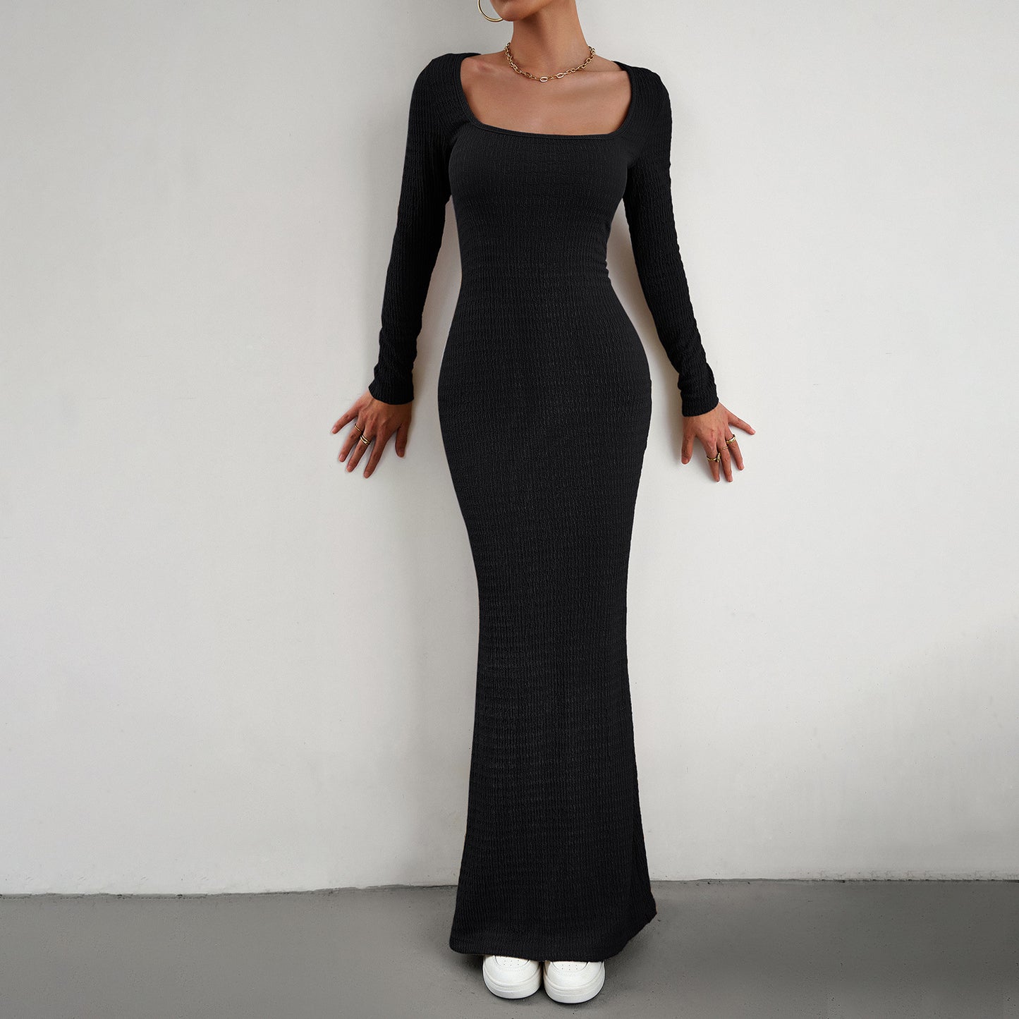 Slim Fit Knitted Long Dress