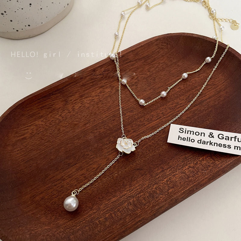 Camellia Double-Layer Pearl Necklace