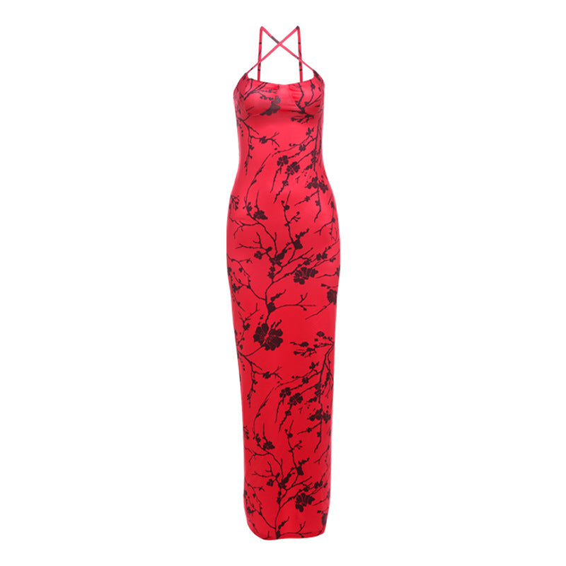 Floral Printed Bodycon Long Dress