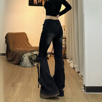 Y2K Layered Flared Jeans - Fashionnsio