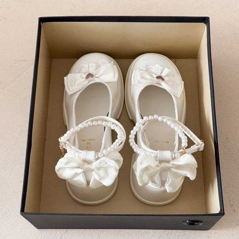 Pearl Bow Mary Janes Heels - Fashionnsio