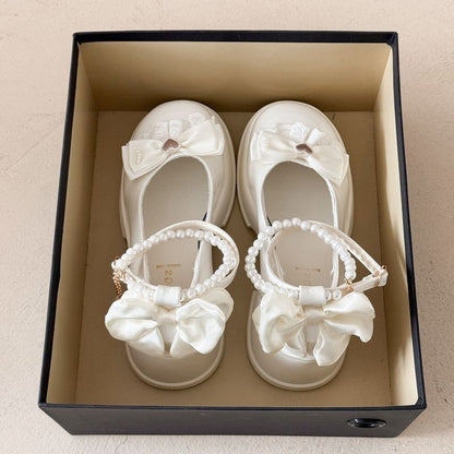 Pearl Bow Mary Janes Heels - Fashionnsio