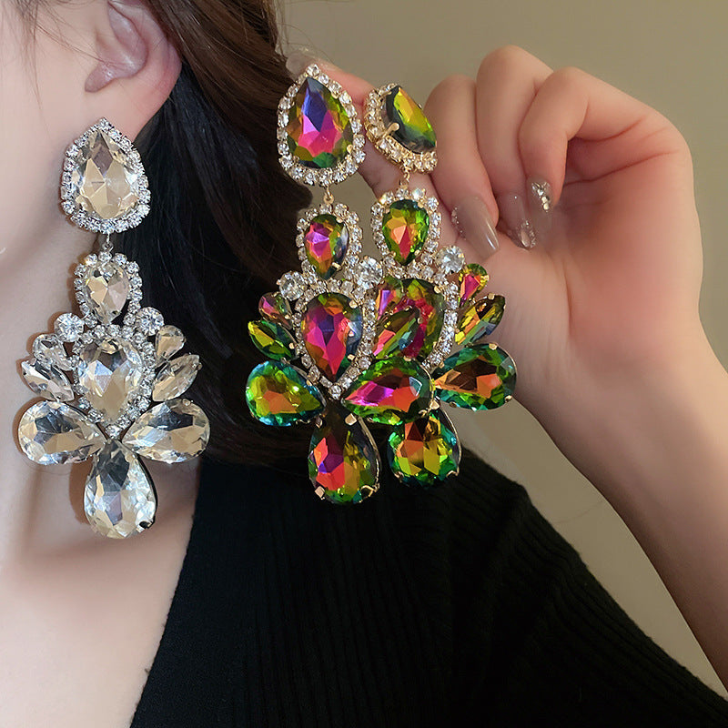 Teardrop Crystal Long Earrings - Fashionnsio